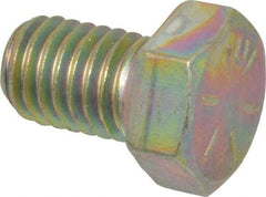 Made in USA - 1/2-13 UNC, 3/4" Length Under Head Hex Head Cap Screw - Fully Threaded, Grade 8 Alloy Steel, Zinc Yellow Dichromate Finish, 3/4" Hex - Benchmark Tooling