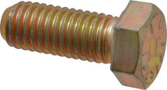 Made in USA - 1/2-13 UNC, 1-1/4" Length Under Head Hex Head Cap Screw - Fully Threaded, Grade 8 Alloy Steel, Zinc Yellow Dichromate Finish, 3/4" Hex - Benchmark Tooling