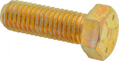 1/2-13 Inch Thread, 1-1/2 Inch Length Under Head, Grade 8, UNC, Fully Threaded Hex Head Cap Screw Alloy Steel, Zinc Yellow Dichromate, 3/4 Inch Hex Size