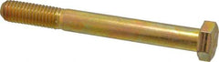 Made in USA - 1/2-13 UNC, 4-1/2" Length Under Head Hex Head Cap Screw - Partially Threaded, Grade 8 Alloy Steel, Zinc Yellow Dichromate Finish, 3/4" Hex - Benchmark Tooling