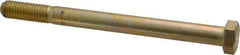 Made in USA - 1/2-13 UNC, 6" Length Under Head Hex Head Cap Screw - Partially Threaded, Grade 8 Alloy Steel, Zinc Yellow Dichromate Finish, 3/4" Hex - Benchmark Tooling