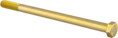 Made in USA - 1/2-13 UNC, 8" Length Under Head Hex Head Cap Screw - Partially Threaded, Grade 8 Alloy Steel, Zinc Yellow Dichromate Finish, 3/4" Hex - Benchmark Tooling