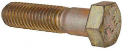 Made in USA - 9/16-12 UNC, 2-1/4" Length Under Head Hex Head Cap Screw - Partially Threaded, Grade 8 Alloy Steel, Zinc Yellow Dichromate Finish, 13/16" Hex - Benchmark Tooling