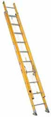 Made in USA - 28' High, Type IA Rating, Fiberglass Extension Ladder - Benchmark Tooling