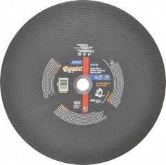 Norton - 14" Aluminum Oxide Cutoff Wheel - 3/32" Thick, 1" Arbor, 4,365 Max RPM, Use with Stationary Tools - Benchmark Tooling