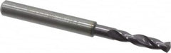 Guhring - #16 140° Spiral Flute Solid Carbide Screw Machine Drill Bit - FIREX Finish, Right Hand Cut, 24mm Flute Length, 66mm OAL, SU Point, Straight Shank - Benchmark Tooling