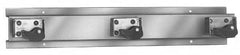 Bradley - 4" High, Stainless Steel with Rubber Holders, Wall Strip Organizer - 36" Long, 4 Holders - Benchmark Tooling