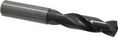 Guhring - 0.5906" 140° Spiral Flute Solid Carbide Screw Machine Drill Bit - FIREX Finish, Right Hand Cut, 65mm Flute Length, 115mm OAL, SU Point, Straight Shank - Benchmark Tooling