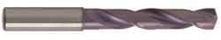 Guhring - 8.7mm 140° Solid Carbide Jobber Drill - FIREX Finish, Right Hand Cut, Spiral Flute, Straight Shank, 103mm OAL, SU Point - Benchmark Tooling