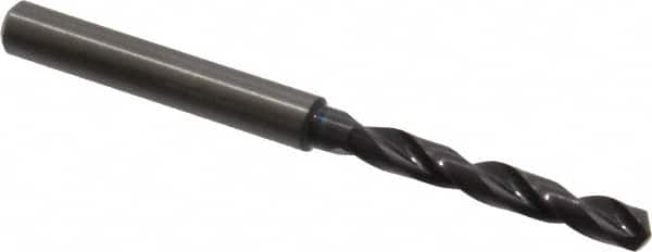 Guhring - 4.65mm 140° Solid Carbide Jobber Drill - FIREX Finish, Right Hand Cut, Spiral Flute, Straight Shank, 74.01mm OAL, SU Point - Benchmark Tooling