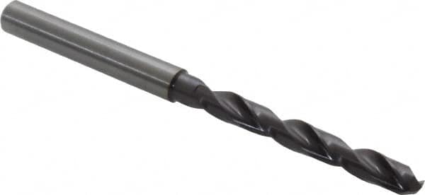 Guhring - 0.2008" 140° Solid Carbide Jobber Drill - FIREX Finish, Right Hand Cut, Spiral Flute, Straight Shank, 82mm OAL, SU Point - Benchmark Tooling