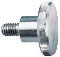 Morton Machine Works - 3/8-16 Knurled Shoulder Grade 303 Stainless Steel Thumb Screw - 2" OAL, 1-3/8" Head Diam x 5/16" Head Height - Benchmark Tooling