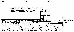 Cogsdill Tool - 39/64" Hole, No. 4 Blade, Type B Power Deburring Tool - One Piece, 6.44" OAL, 0.9" Pilot, 1.31" from Front of Tool to Back of Blade - Benchmark Tooling