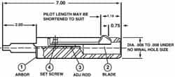 Cogsdill Tool - 1-5/8" Hole, No. 110 Blade, Type C Power Deburring Tool - One Piece, 7" OAL, 1.19" Pilot - Benchmark Tooling