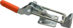 Lapeer - 2,000 Lb Capacity, Horizontal, U Hook, Flanged Base, Carbon Steel Pull Action Latch Clamp - 2-1/2" Drawing Movement, 7-3/8" OAL, Straight Handle - Benchmark Tooling