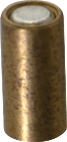 Mag-Mate - 1/8" Diam x 1/4" High, 0.1 Lb Average Pull Force, 0.2 Lb Max Pull Force, Neodymium Rare Earth Shielded Magnet - Brass Shield, 0.018" Shielding Wall Thickness - Benchmark Tooling