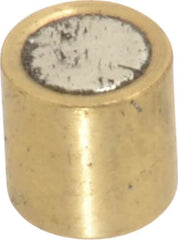 Mag-Mate - 1/4" Diam x 1/4" High, 0.63 Lb Average Pull Force, 1-1/4 Lb Max Pull Force, Neodymium Rare Earth Shielded Magnet - Brass Shield, 0.032" Shielding Wall Thickness - Benchmark Tooling