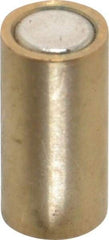 Mag-Mate - 1/4" Diam x 1/2" High, 0.75 Lb Average Pull Force, 1-1/2 Lb Max Pull Force, Neodymium Rare Earth Shielded Magnet - Brass Shield, 0.032" Shielding Wall Thickness - Benchmark Tooling