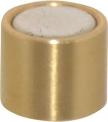 Mag-Mate - 5/16" Diam x 1/4" High, 1 Lb Average Pull Force, 2 Lb Max Pull Force, Neodymium Rare Earth Shielded Magnet - Brass Shield, 0.032" Shielding Wall Thickness - Benchmark Tooling