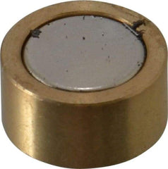 Mag-Mate - 1/2" Diam x 1/4" High, 2.13 Lb Average Pull Force, 4-1/4 Lb Max Pull Force, Neodymium Rare Earth Shielded Magnet - 0.062" Shielding Wall Thickness - Benchmark Tooling