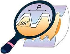 Carmex - 22ER External Right Hand 3 Stub Acme Laydown Threading Insert - Grade P25C, TiC/TiN Coated Carbide - Benchmark Tooling