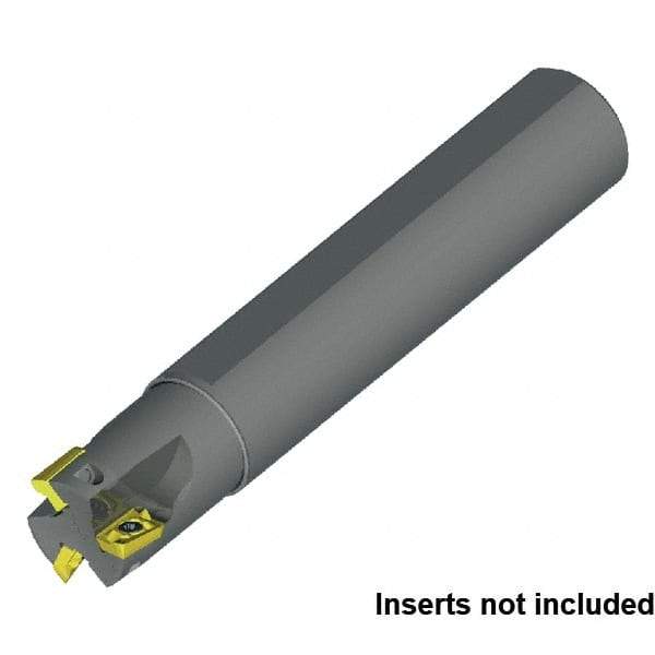 Kennametal - 1" Cut Diam, 1" Shank Diam, 8" OAL, Indexable Square Shoulder End Mill - Cylindrical Shank, 0° Lead Angle - Benchmark Tooling