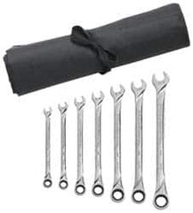 GearWrench - 7 Piece, 3/8" to 3/4", 12 Point Combination Wrench Set - Inch Measurement Standard, Full Polish Finish, Comes in Vinyl Pouch - Benchmark Tooling