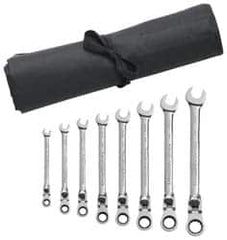 GearWrench - 8 Piece, 5/16" to 3/4", 12 Point Combination Wrench Set - Inch Measurement Standard, Chrome Finish, Comes in Vinyl Roll - Benchmark Tooling