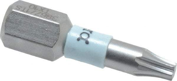 Wera - 1/4" Drive T10 Torx Screwdriver Bit - 1" OAL, Insert Bit - Benchmark Tooling