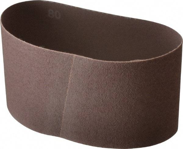 Norton - 3-1/2" Wide x 15-1/2" OAL, 80 Grit, Aluminum Oxide Abrasive Belt - Aluminum Oxide, Medium, Coated, X Weighted Cloth Backing, Series R228 - Benchmark Tooling