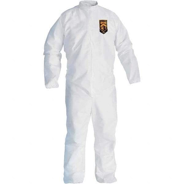 KleenGuard - Size 3XL SMS General Purpose Coveralls - White, Zipper Closure, Open Cuffs, Open Ankles, Serged Seams - Benchmark Tooling