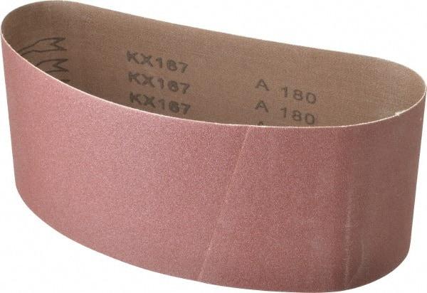 Tru-Maxx - 4" Wide x 24" OAL, 180 Grit, Aluminum Oxide Abrasive Belt - Aluminum Oxide, Very Fine, Coated - Benchmark Tooling