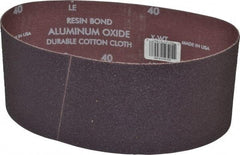 Norton - 4" Wide x 24" OAL, 40 Grit, Aluminum Oxide Abrasive Belt - Aluminum Oxide, Coarse, Coated, X Weighted Cloth Backing, Series R228 - Benchmark Tooling