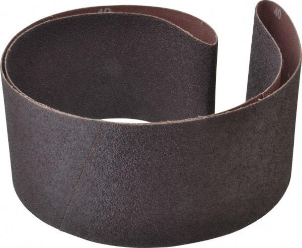 Norton - 4" Wide x 54" OAL, 40 Grit, Aluminum Oxide Abrasive Belt - Aluminum Oxide, Coarse, Coated, X Weighted Cloth Backing, Series R228 - Benchmark Tooling