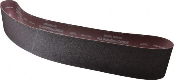 Norton - 4" Wide x 54" OAL, 50 Grit, Aluminum Oxide Abrasive Belt - Aluminum Oxide, Coarse, Coated, X Weighted Cloth Backing, Series R228 - Benchmark Tooling