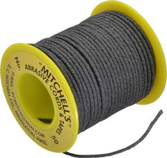 Made in USA - 0.07" Wide, 180 Grit Aluminum Oxide Abrasive Cord - 50' Long, Very Fine Grade - Benchmark Tooling