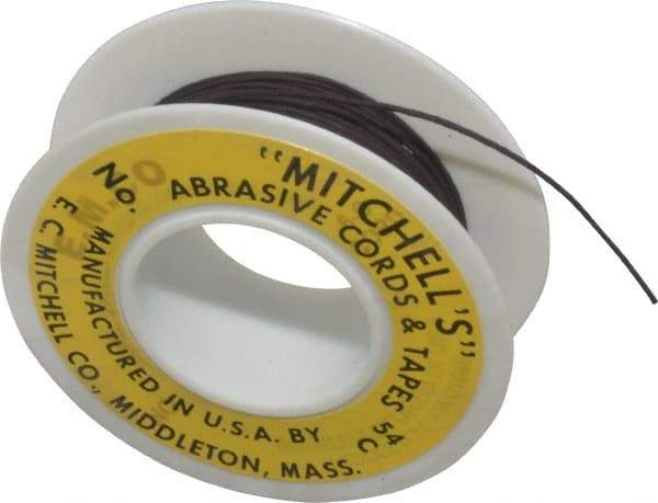 Made in USA - 0.03" Wide, 200 Grit Crocus Abrasive Cord - 50' Long, Very Fine Grade - Benchmark Tooling
