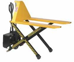 Wesco Industrial Products - 3,000 Lb Capacity, 31" Lift Height, Battery Operated Electric Pallet Lifter - 3-1/3" Lowered Height, 45" Fork Length, 27" Overall Width - Benchmark Tooling