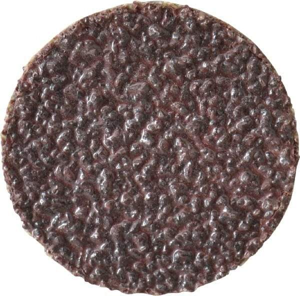 Made in USA - 1" Diam, 40 Grit Aluminum Oxide Adhesive PSA Disc - Coarse Grade, Black & White, Cloth Backing, Flexible - Benchmark Tooling