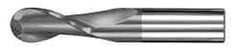 SGS - 29/64" Diam, 1" LOC, 2 Flute Solid Carbide Ball End Mill - AlTiN Finish, Single End, 3" OAL, 1/2" Shank Diam, Spiral Flute - Benchmark Tooling