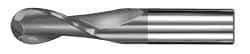SGS - 15/32" Diam, 1" LOC, 2 Flute Solid Carbide Ball End Mill - AlTiN Finish, Single End, 3" OAL, 1/2" Shank Diam, Spiral Flute - Benchmark Tooling