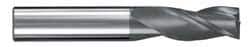 SGS - 15/32", 1" LOC, 1/2" Shank Diam, 3" OAL, 3 Flute, Solid Carbide Square End Mill - Single End, AlTiN Finish, Spiral Flute, 30° Helix, Centercutting, Right Hand Cut, Right Hand Flute, Series 5 - Benchmark Tooling