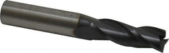 SGS - 23/64", 1" LOC, 3/8" Shank Diam, 2-1/2" OAL, 3 Flute, Solid Carbide Square End Mill - Single End, AlTiN Finish, Spiral Flute, 30° Helix, Centercutting, Right Hand Cut, Right Hand Flute, Series 5 - Benchmark Tooling