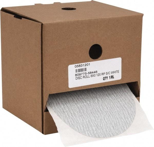 Made in USA - 6" Diam, 120 Grit Silicon Carbide Adhesive PSA Disc - Fine Grade, B Weighted Paper Backing, For Low Speed Dual-Action Sanders, Random Orbital Sanders - Benchmark Tooling