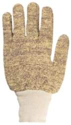 Honeywell - Size Universal (9), ANSI Cut Lvl 4, Cotton/Kevlar Cut Resistant Gloves - Kevlar Lining, Knit Wrist, Tan, Ambidextrous - Benchmark Tooling