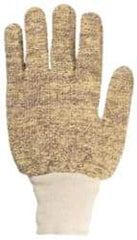 Honeywell - Size Universal (9), ANSI Cut Lvl 4, Cotton/Kevlar Cut Resistant Gloves - Kevlar Lining, Knit Wrist, Tan, Ambidextrous - Benchmark Tooling
