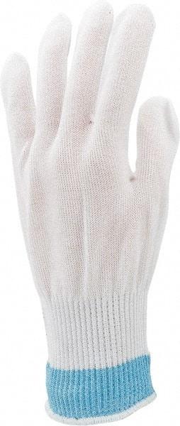 Honeywell - Size L (9), ANSI Cut Lvl 4, Abrasion Lvl 1, HPPE Fiber Cut Resistant Gloves - Knit Wrist, White, Ambidextrous - Benchmark Tooling