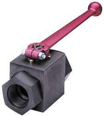 HYDAC - 3/4" Pipe, Carbon Steel Standard Ball Valve - 1 Piece, SAE x SAE Ends, Lever Handle, 5,000 WOG - Benchmark Tooling