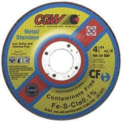 Camel Grinding Wheels - 24 Grit, 9" Wheel Diam, 1/8" Wheel Thickness, Type 27 Depressed Center Wheel - Aluminum Oxide, Resinoid Bond, S Hardness, 6,650 Max RPM, Compatible with Angle Grinder - Benchmark Tooling