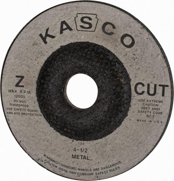 Made in USA - 4-1/2" Wheel Diam, 1/4" Wheel Thickness, 7/8" Arbor Hole, Type 27 Depressed Center Wheel - Zirconia Alumina, 12,000 Max RPM, Compatible with Angle Grinder - Benchmark Tooling
